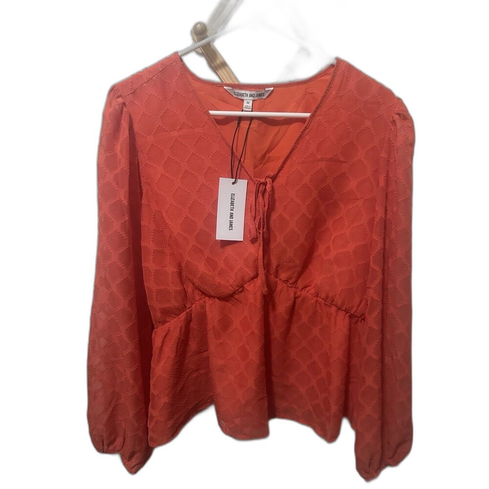 Elizabeth And James Size M Orange Blouse Textured
